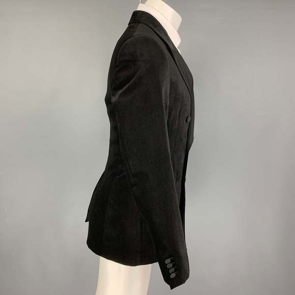 ALEXANDER MCQUEEN Black Velvet Cotton Blend Sport Coat - Picture 2 of 9